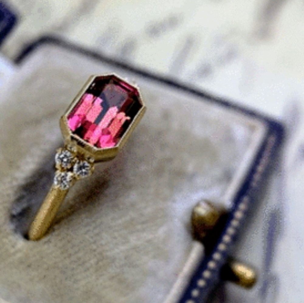 Galaxy 925 Sterling silver  14Kp Gold Ruby Ring